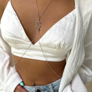 LA NUNA שרשרת בטן נחש- כסף